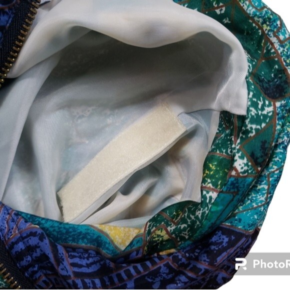 Basic Edition Windbreaker Jacket Womens L Vintage 90s Cluttercore Patchwork - Picture 6 of 9